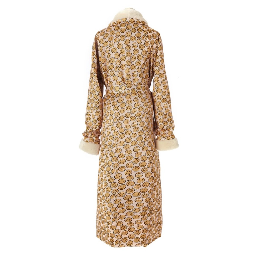 Australia Luxe Collective Empress Long Satin Smiles Smiley Face Robe - Picture 2 of 16
